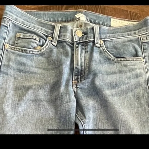 Rag & Bone Jeans Size 27 Skinny Blue Distressed - Picture 10 of 14